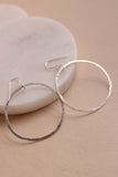Hammered Hook Hoops-Silver