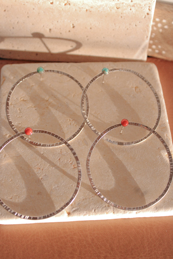 Millie Gem Hoops-Silver