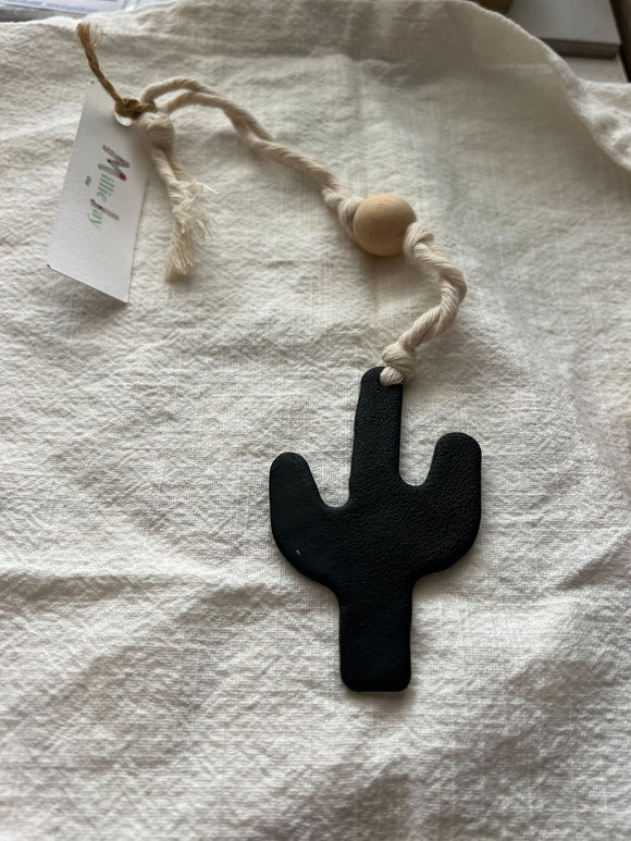 Black Cactus Car Charm