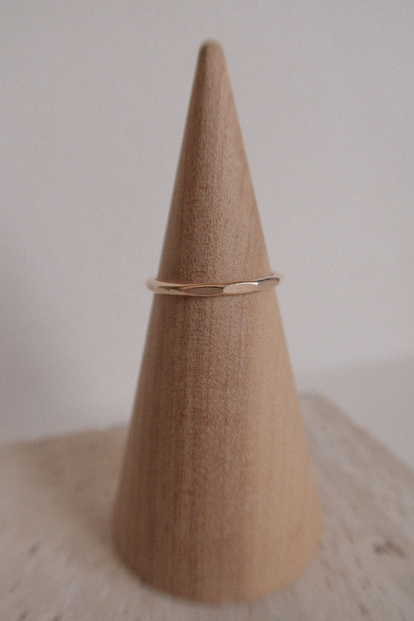 Thick Hammered Stacking Ring-Gold