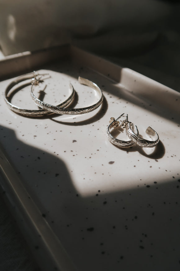 Maui Hoops Large-Silver