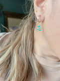 Turquoise Charm Hoops