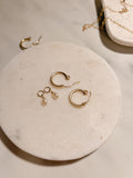 Pearl Charm Hoops