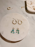 Turquoise Charm Hoops