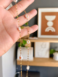 Daisy Bead Chain Necklace-Gold
