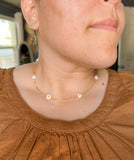Daisy Bead Chain Necklace-Gold