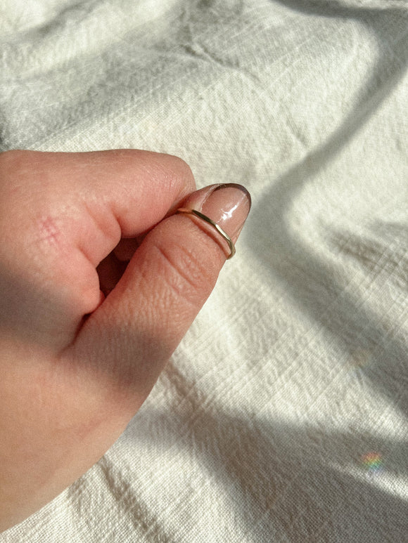 Thin Hammered Stacking Ring-Gold