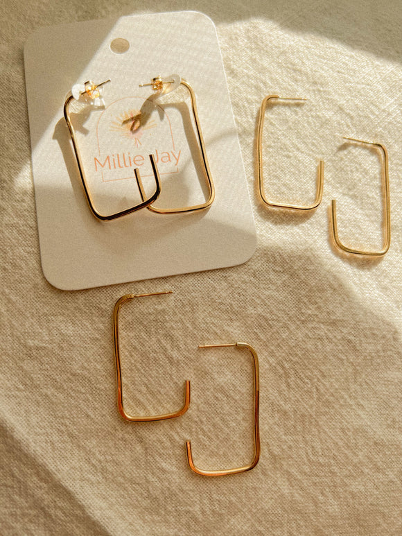 Rectangle Hoop-Gold
