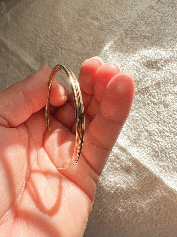 Medium Hammered Hoops-Gold