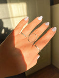 Thick Hammered Stacking Ring-Silver